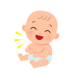 adorable baby smiling with joy