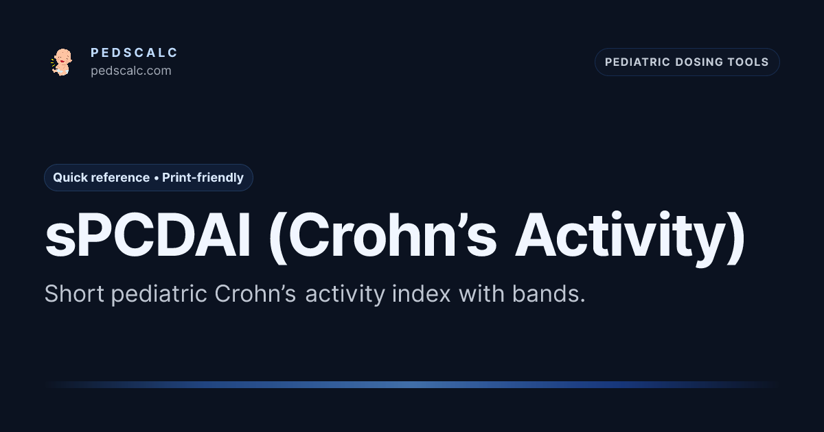 sPCDAI — Short Pediatric Crohn’s Disease Activity Index