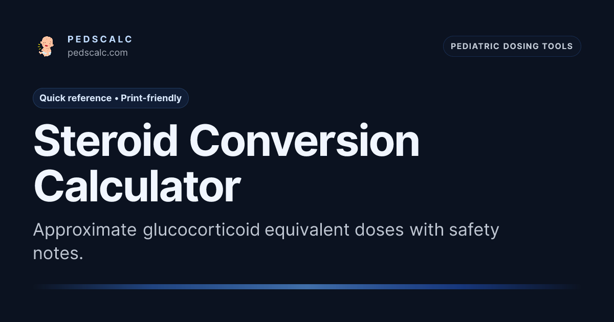 Steroid conversion calculator
